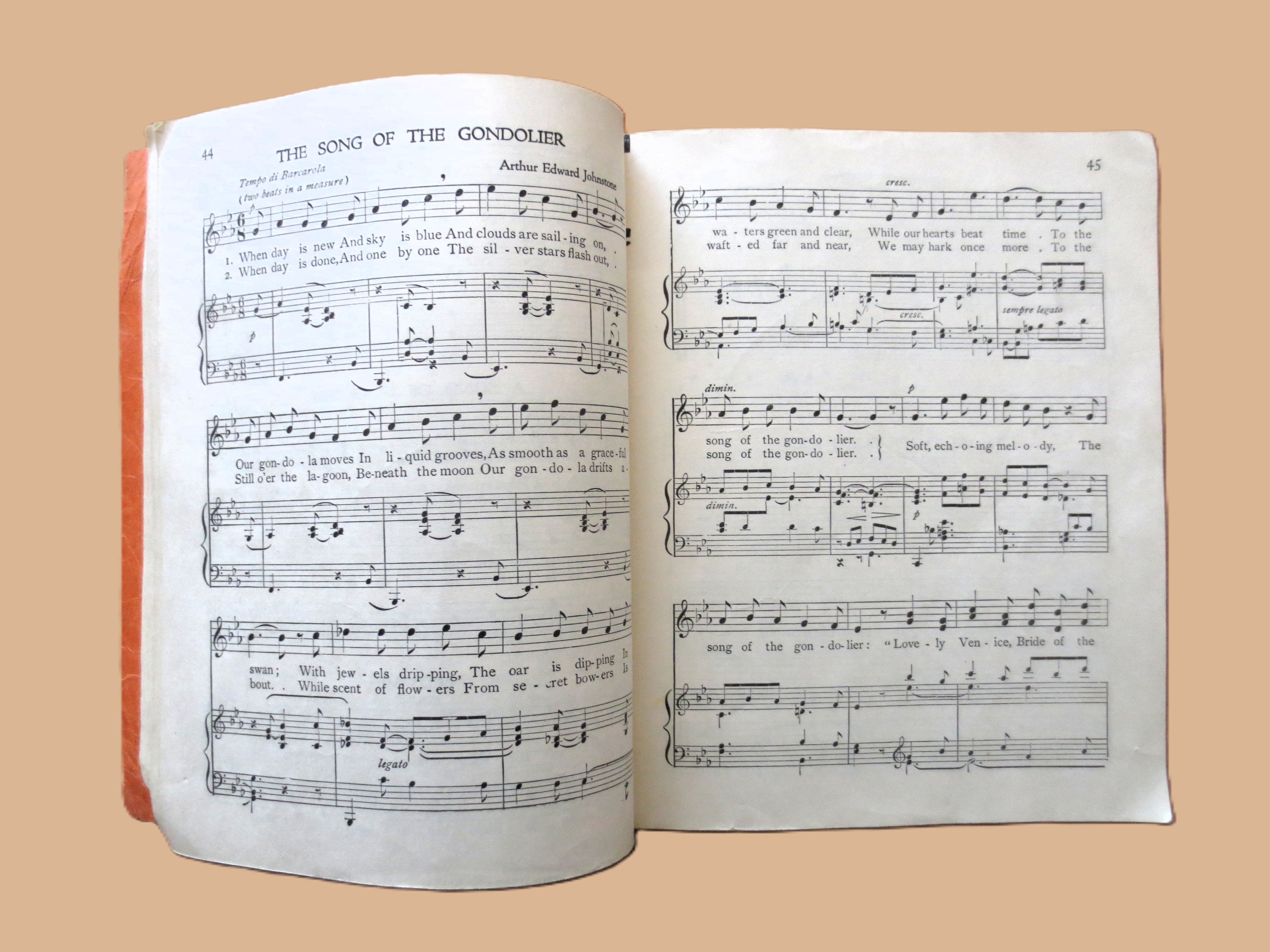 The HIGH ROAD of SONG, Book Two, Sheet Music Book, Songbook, Vintage 1921
