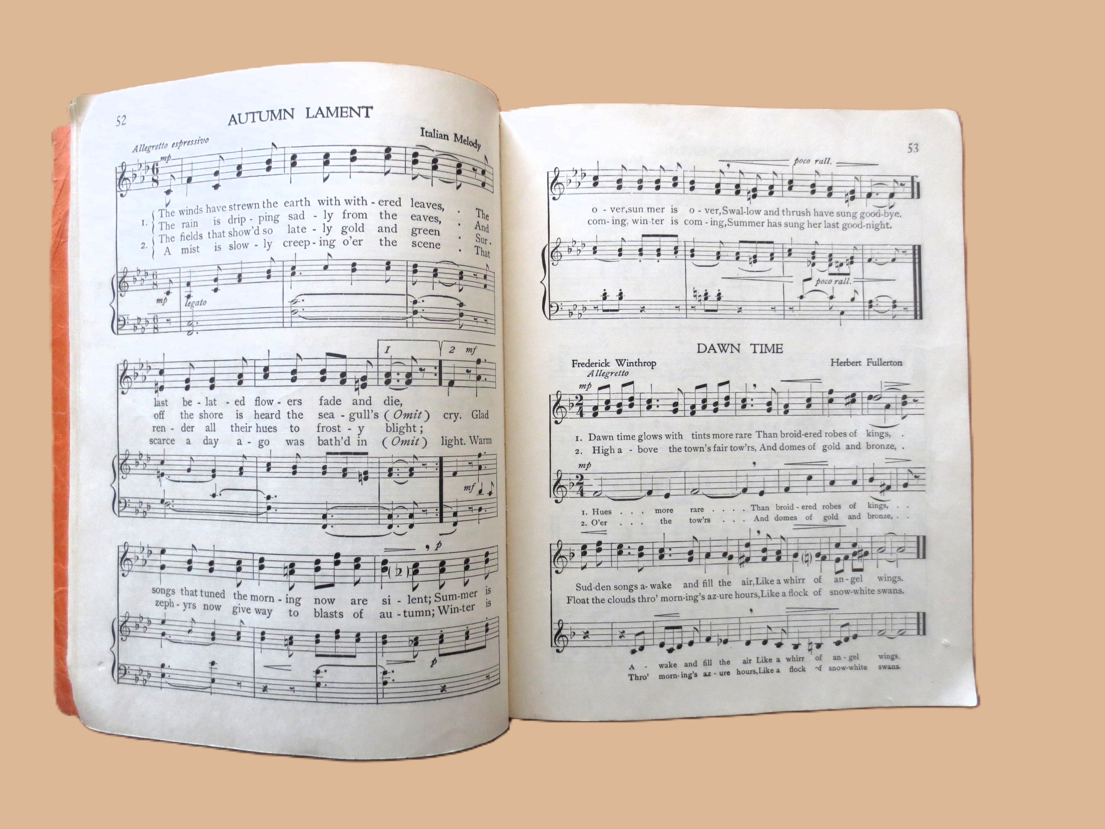 The HIGH ROAD of SONG, Book Two, Sheet Music Book, Songbook, Vintage 1921