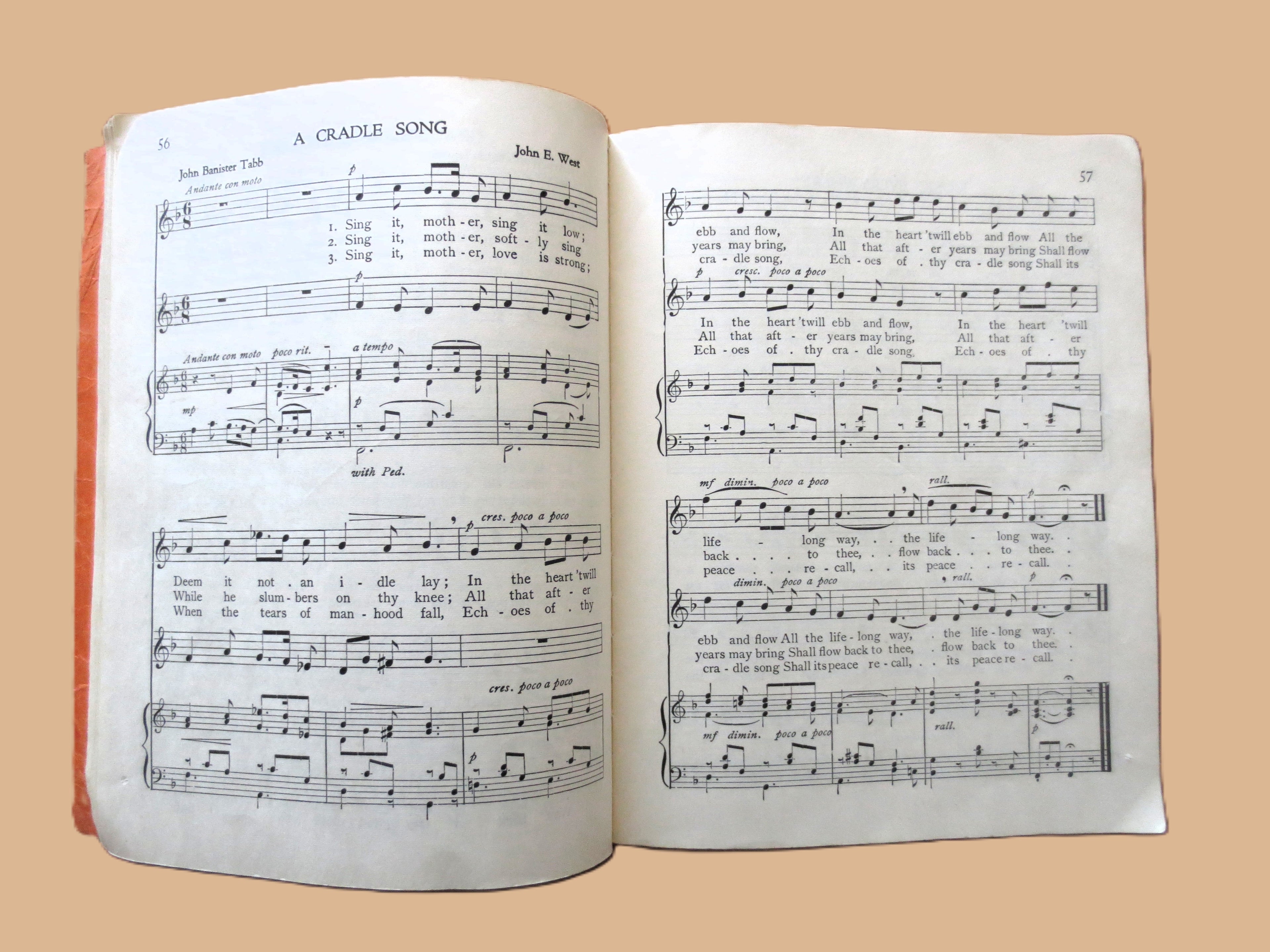 The HIGH ROAD of SONG, Book Two, Sheet Music Book, Songbook, Vintage 1921