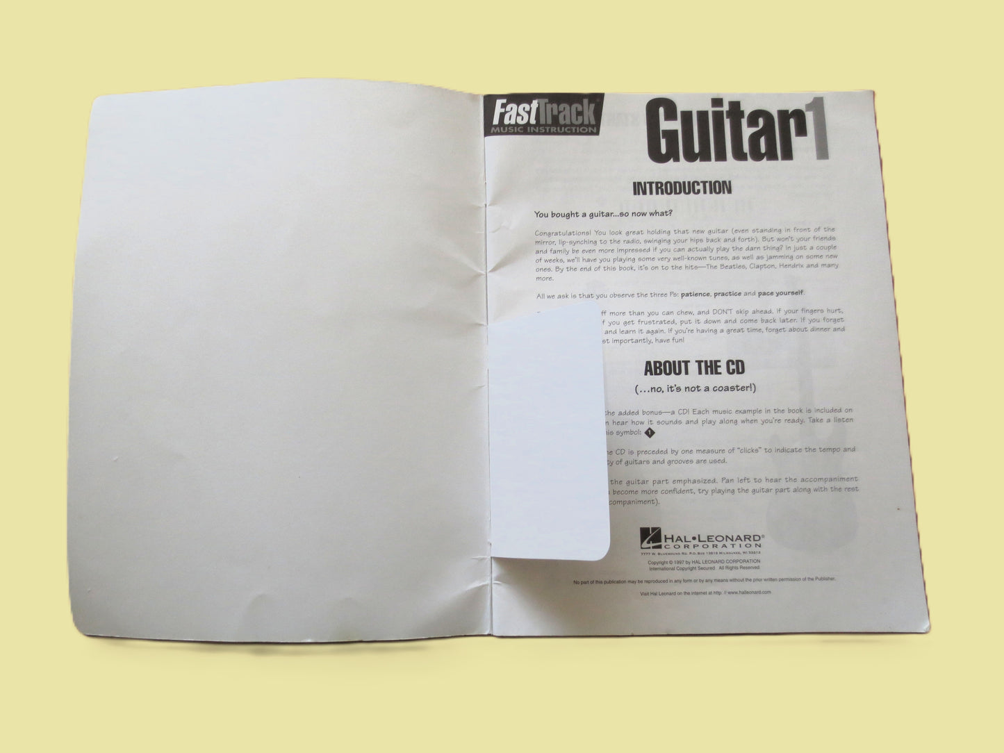 GUITAR INSTRUCTION, Sheet Music Book, CD Included, 1997