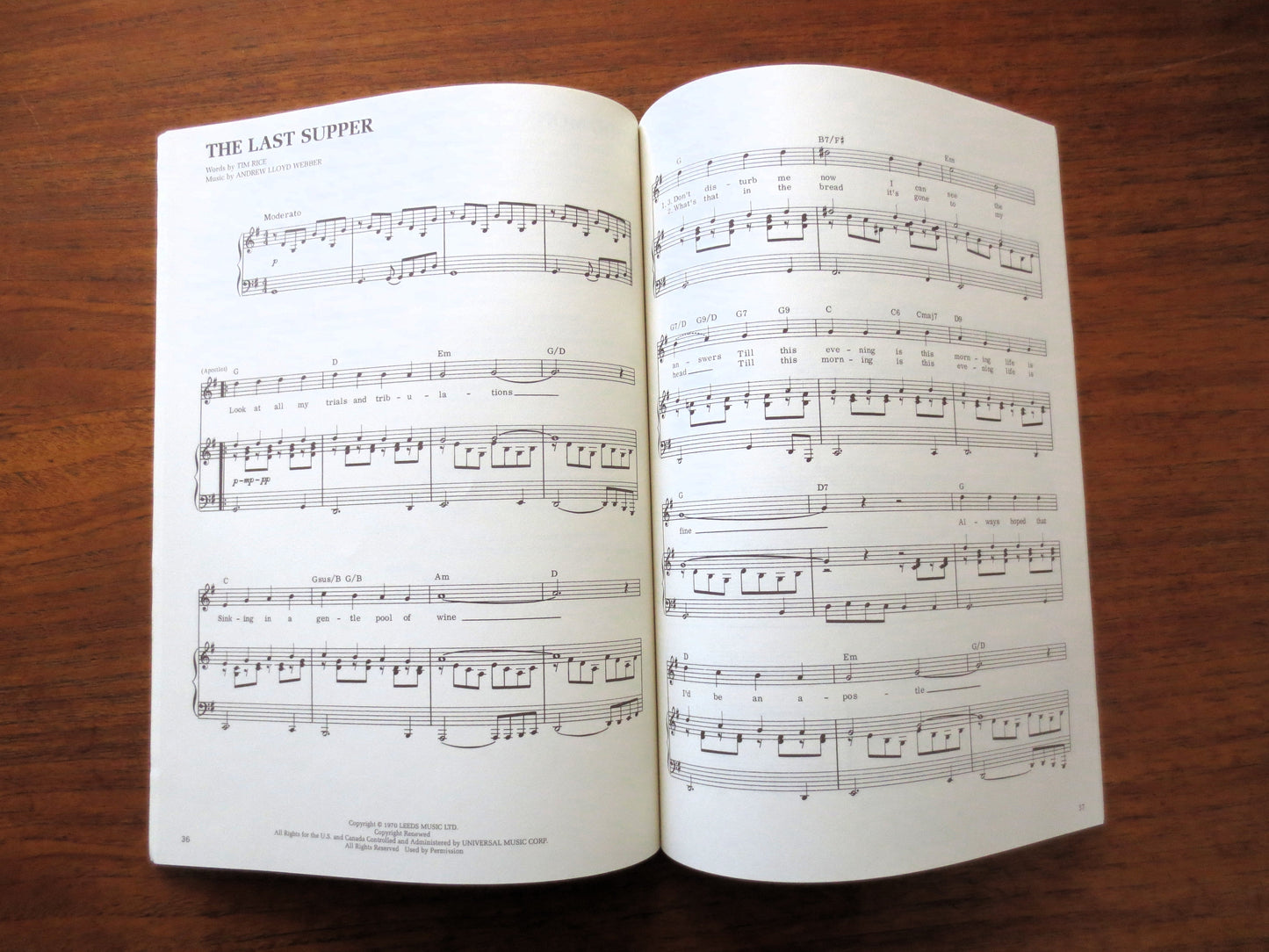 JESUS CHRIST SUPERSTAR, Sheet Music Book, 1970 Songbook