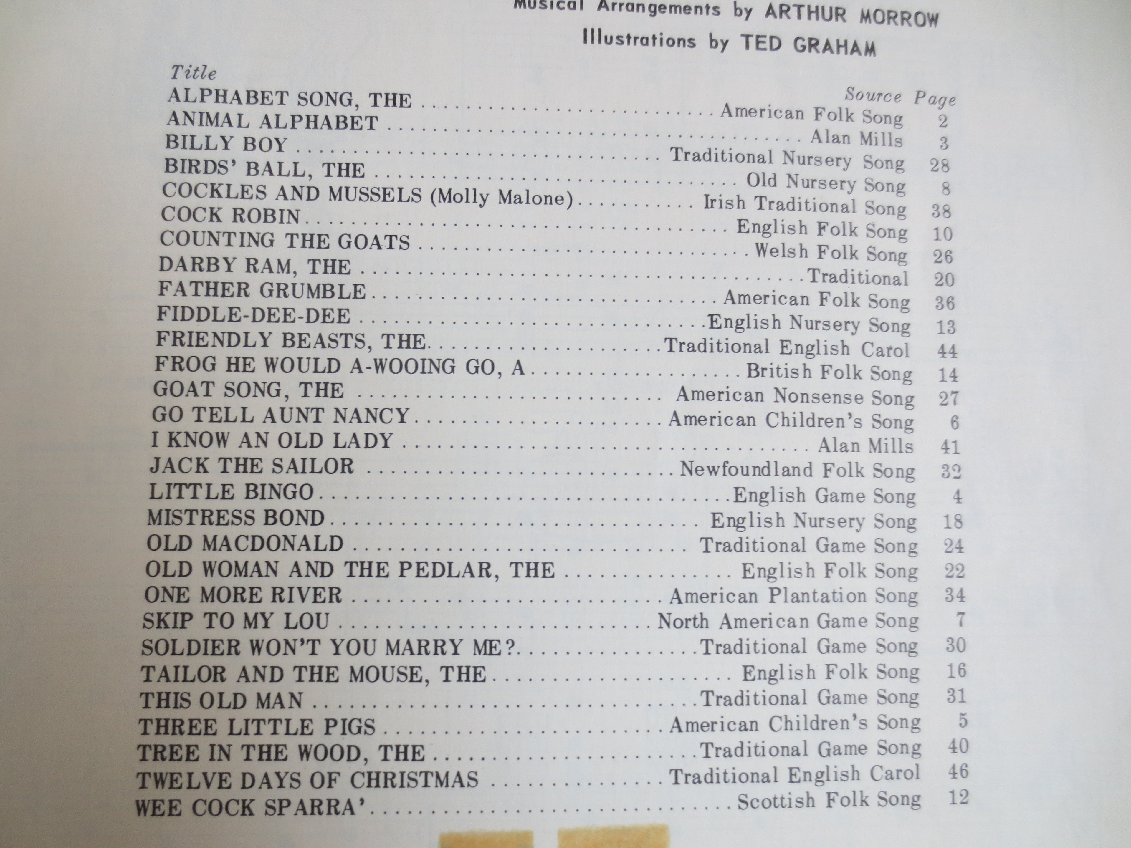 Folk Songs for Young Folk – Sheet Music Book (1957)