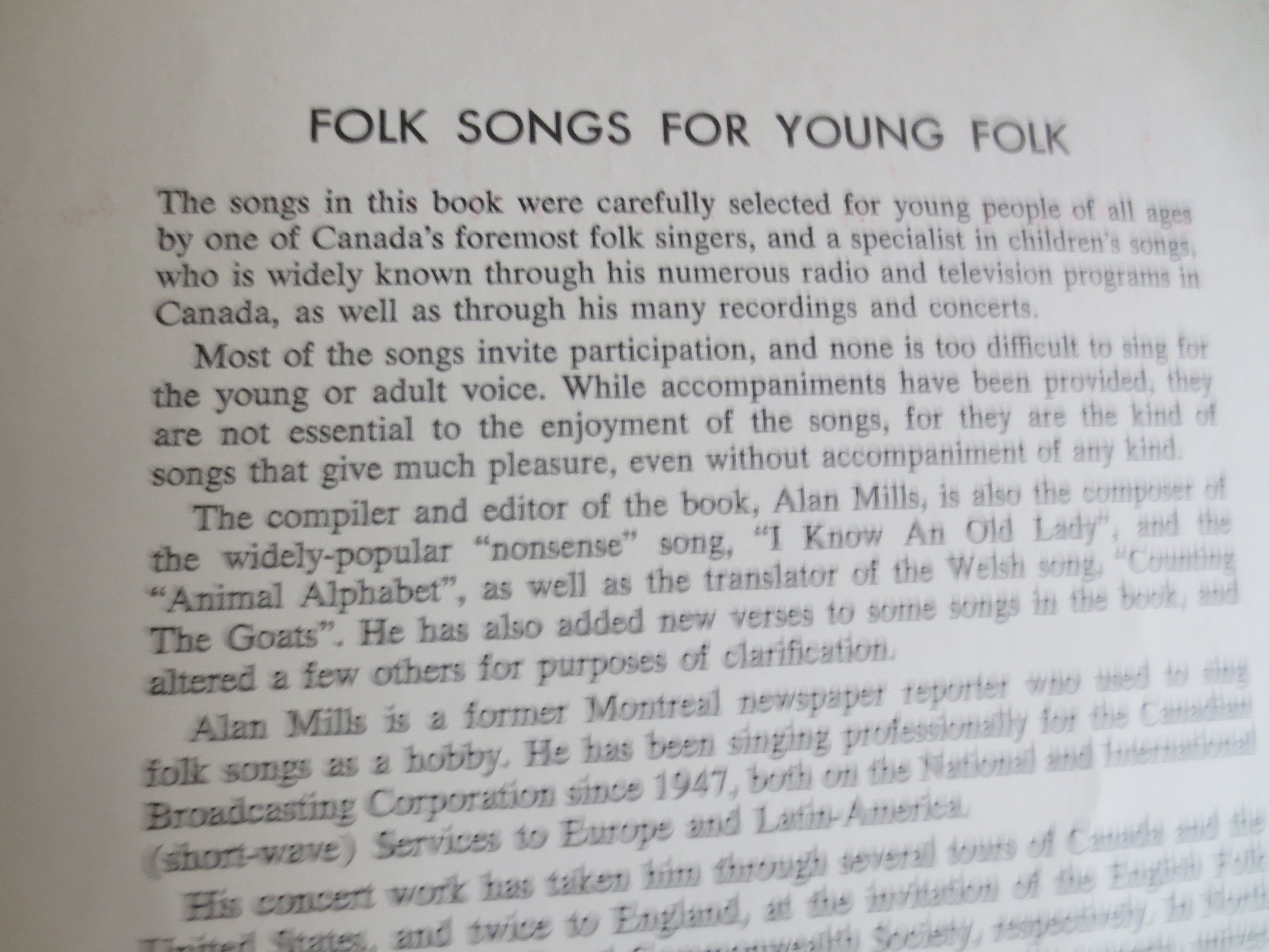 Folk Songs for Young Folk – Sheet Music Book (1957)