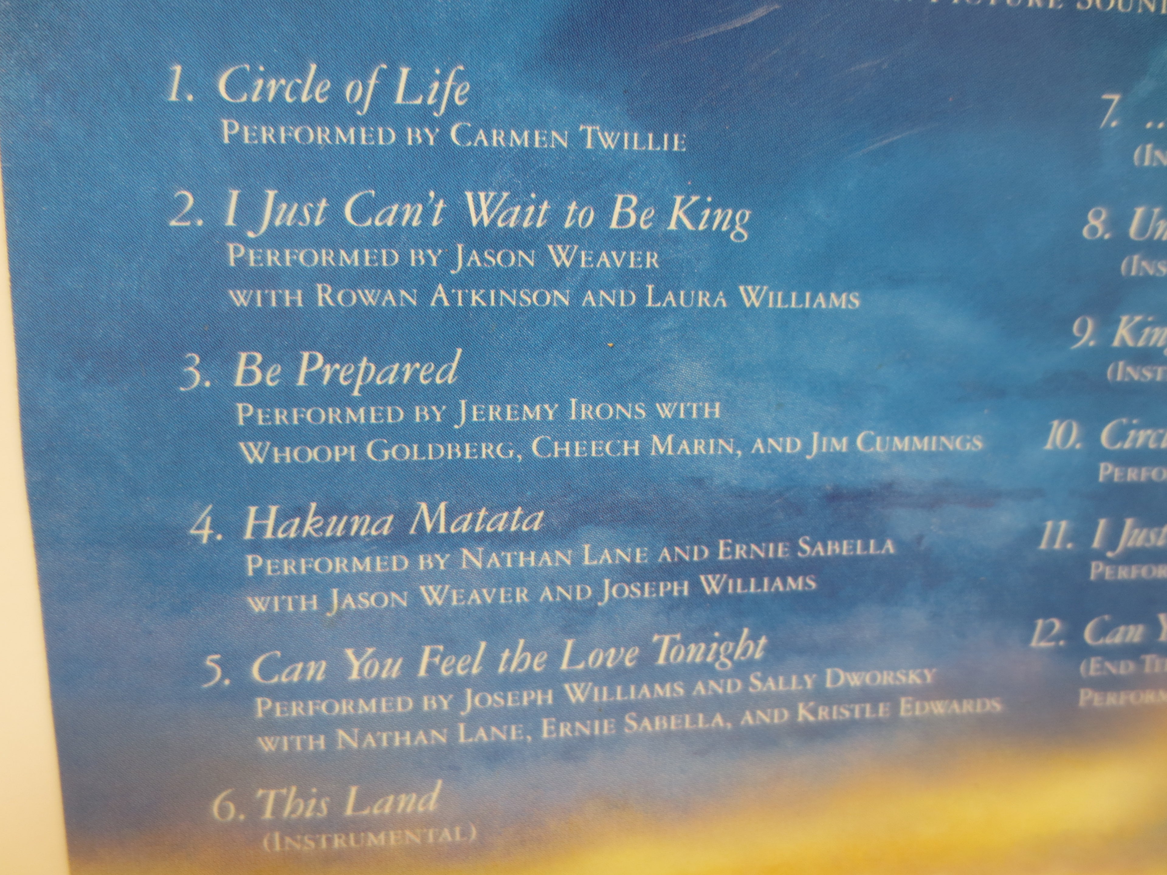 LION KING, Movie SOUNDTRACK, Walt Disney, 1994 Compact Disc, Vintage Cd