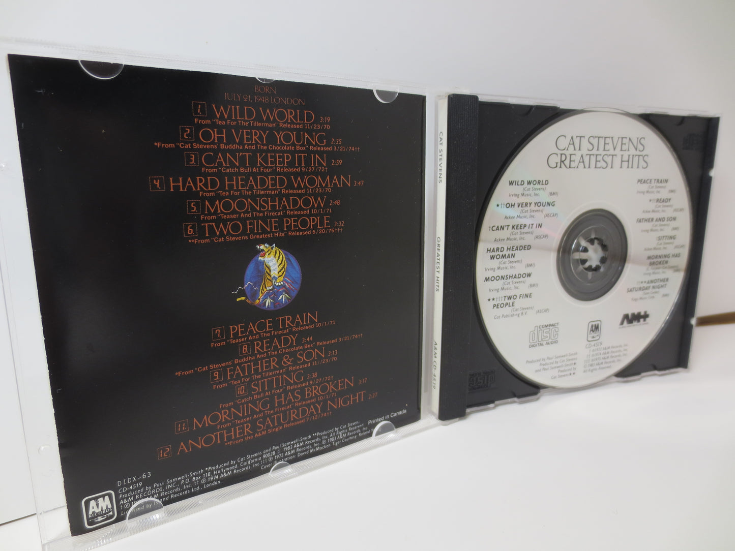 CAT STEVENS, GREATEST Hits, Cat Stevens Cd, Cat Stevens Album, Cat Stevens Songs, Cat Stevens Music, Cds, 1998 Compact Discs