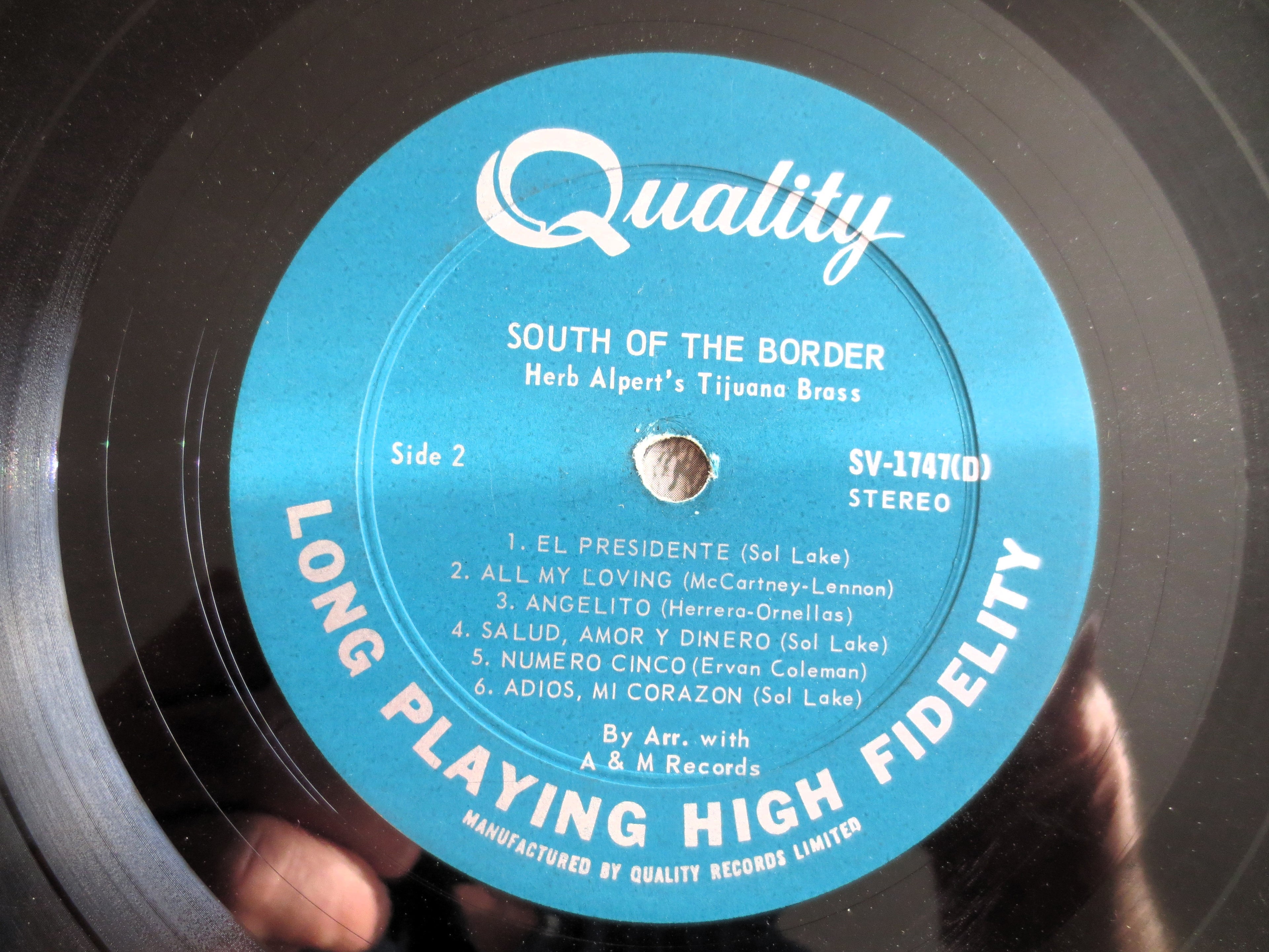 HERB ALPERT & Tijuana Brass, South Of The Border, Vintage Album, 1965 Record, Vinyl Lp