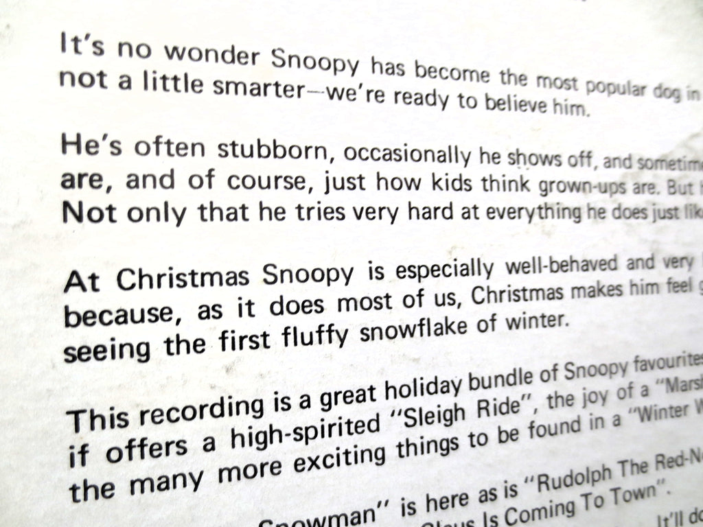 Snoopy’s Christmas – The Quiet Jungle (1968) Vinyl LP