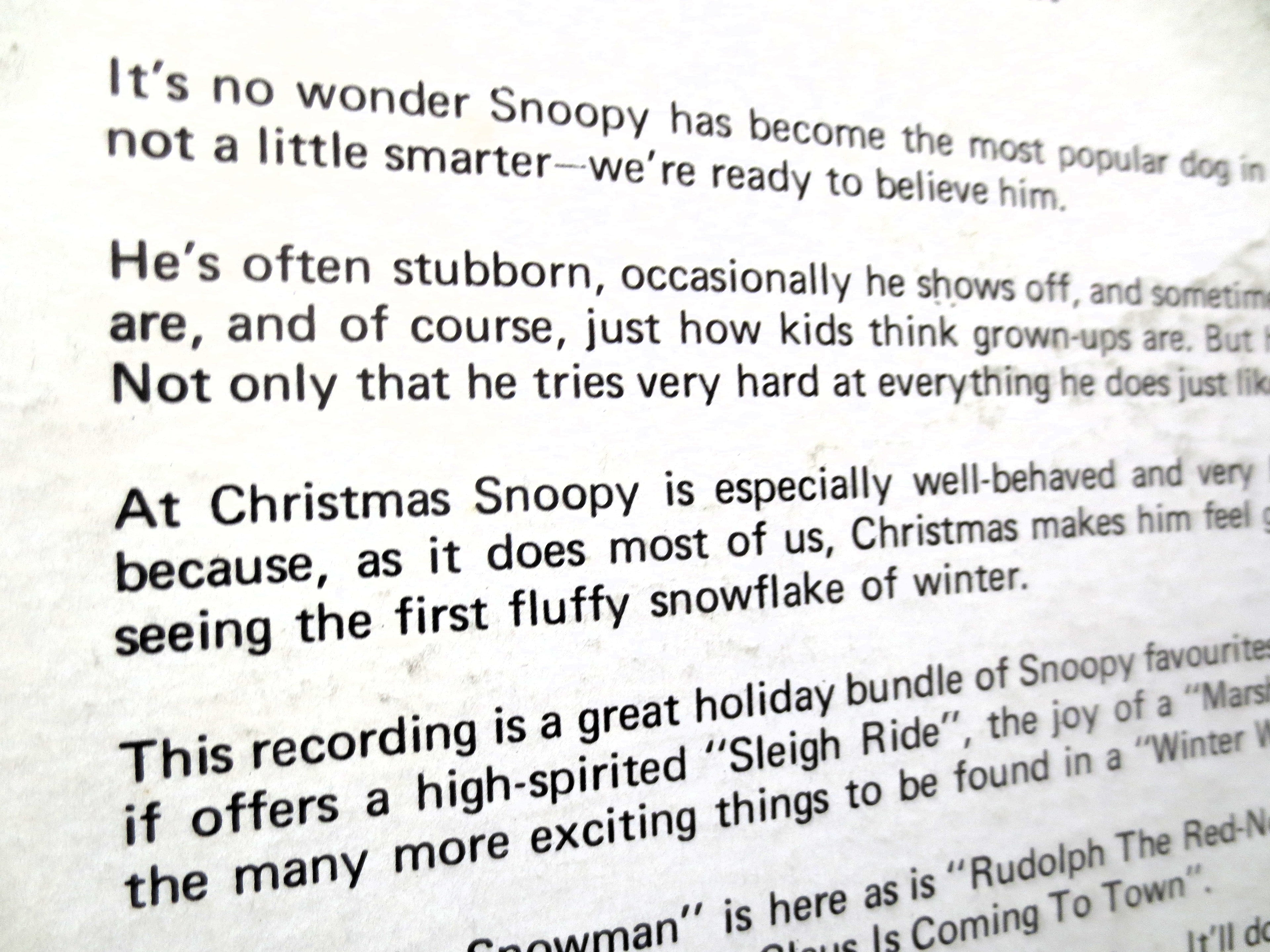 Snoopy’s Christmas – The Quiet Jungle (1968) Vinyl LP
