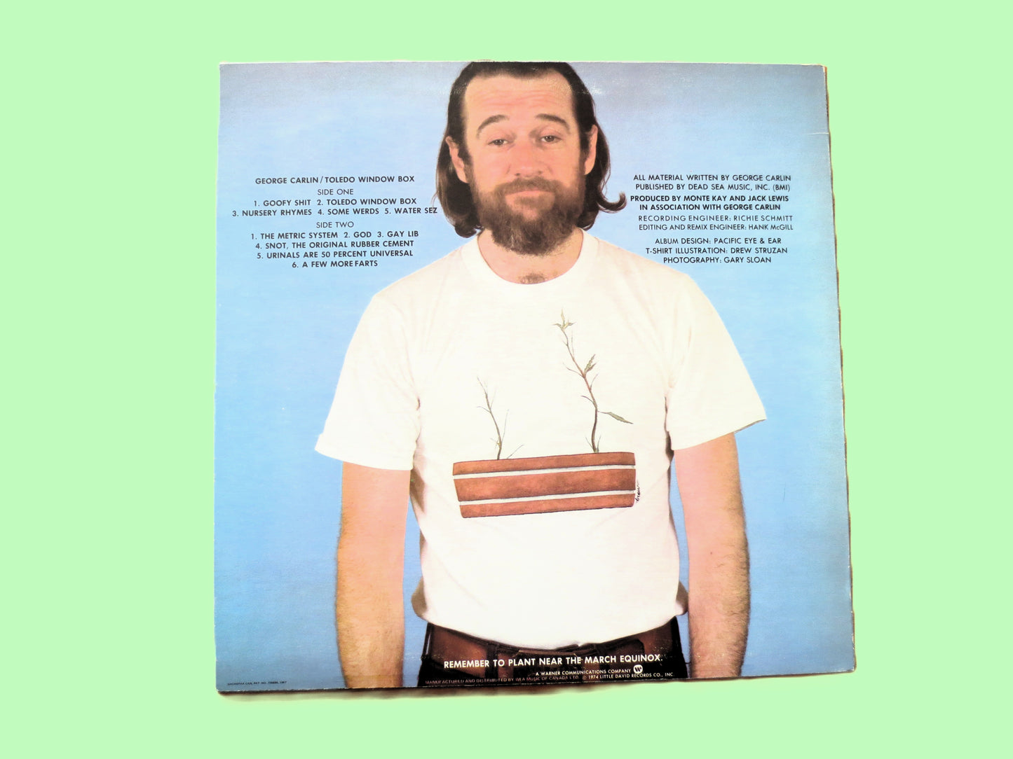 GEORGE CARLIN, Toledo Window Box, Comedy Album, 1974 Record, Vinyl Lp