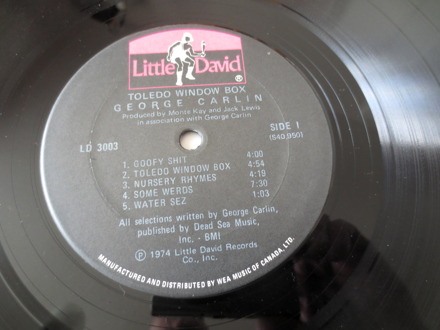 GEORGE CARLIN, Toledo Window Box, Comedy Album, 1974 Record, Vinyl Lp