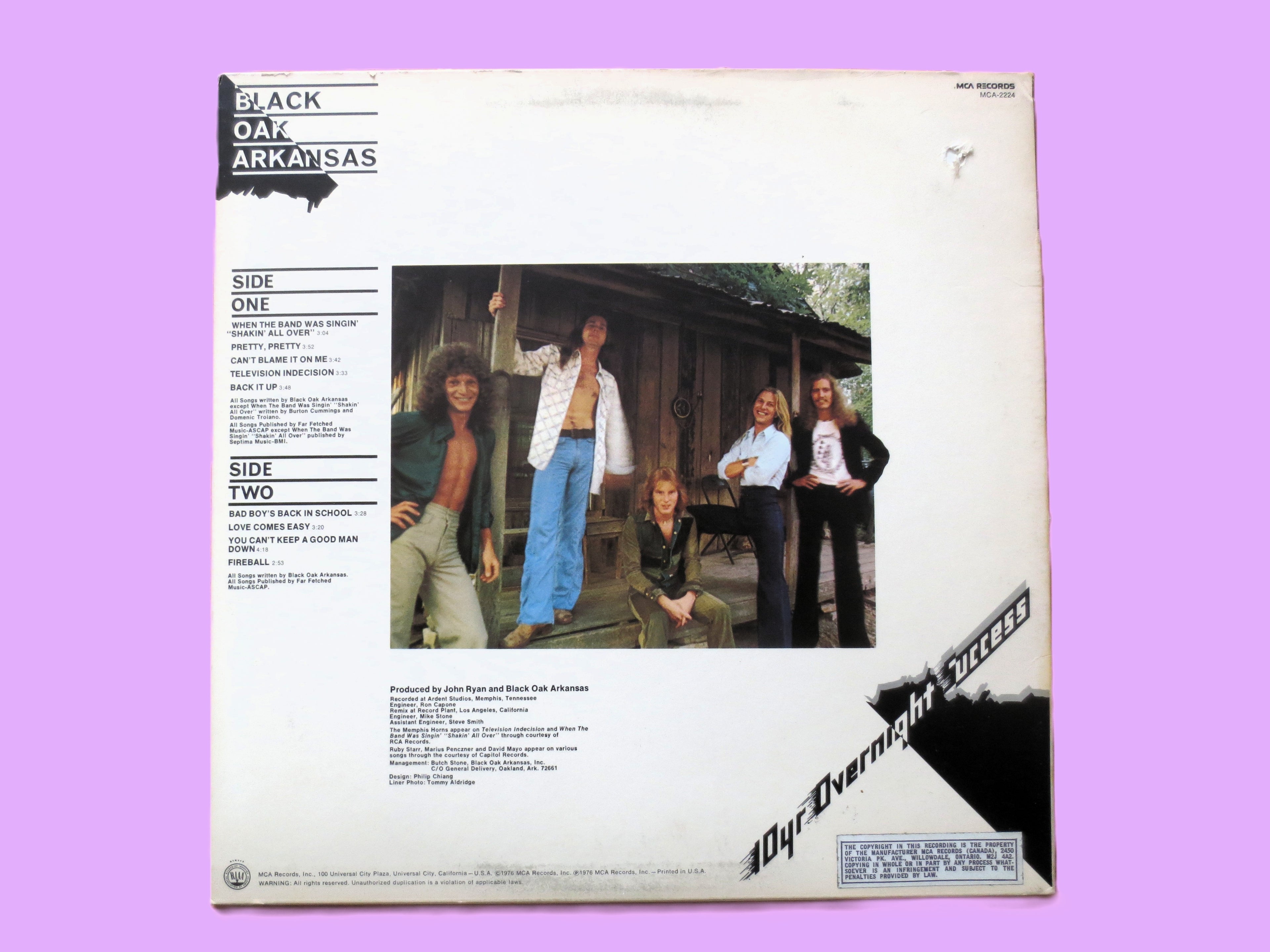 BLACK OAK ARKANSAS, 10yr Overnight Success, Vintage Album, 1976 Record, Vinyl Lp