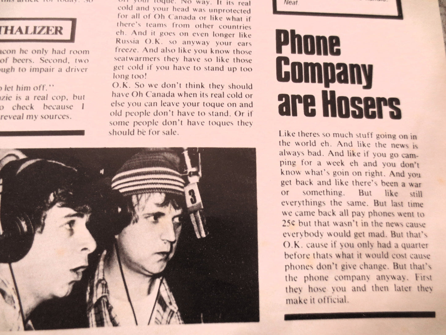 GREAT WHITE NORTH, Bob McKenzie, Doug McKenzie, Comedy Album, 1981 Record, Vinyl Lp