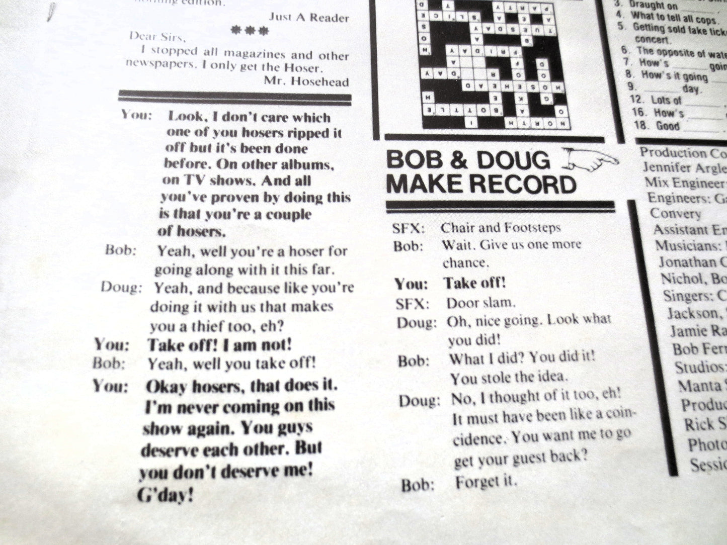 GREAT WHITE NORTH, Bob McKenzie, Doug McKenzie, Comedy Album, 1981 Record, Vinyl Lp