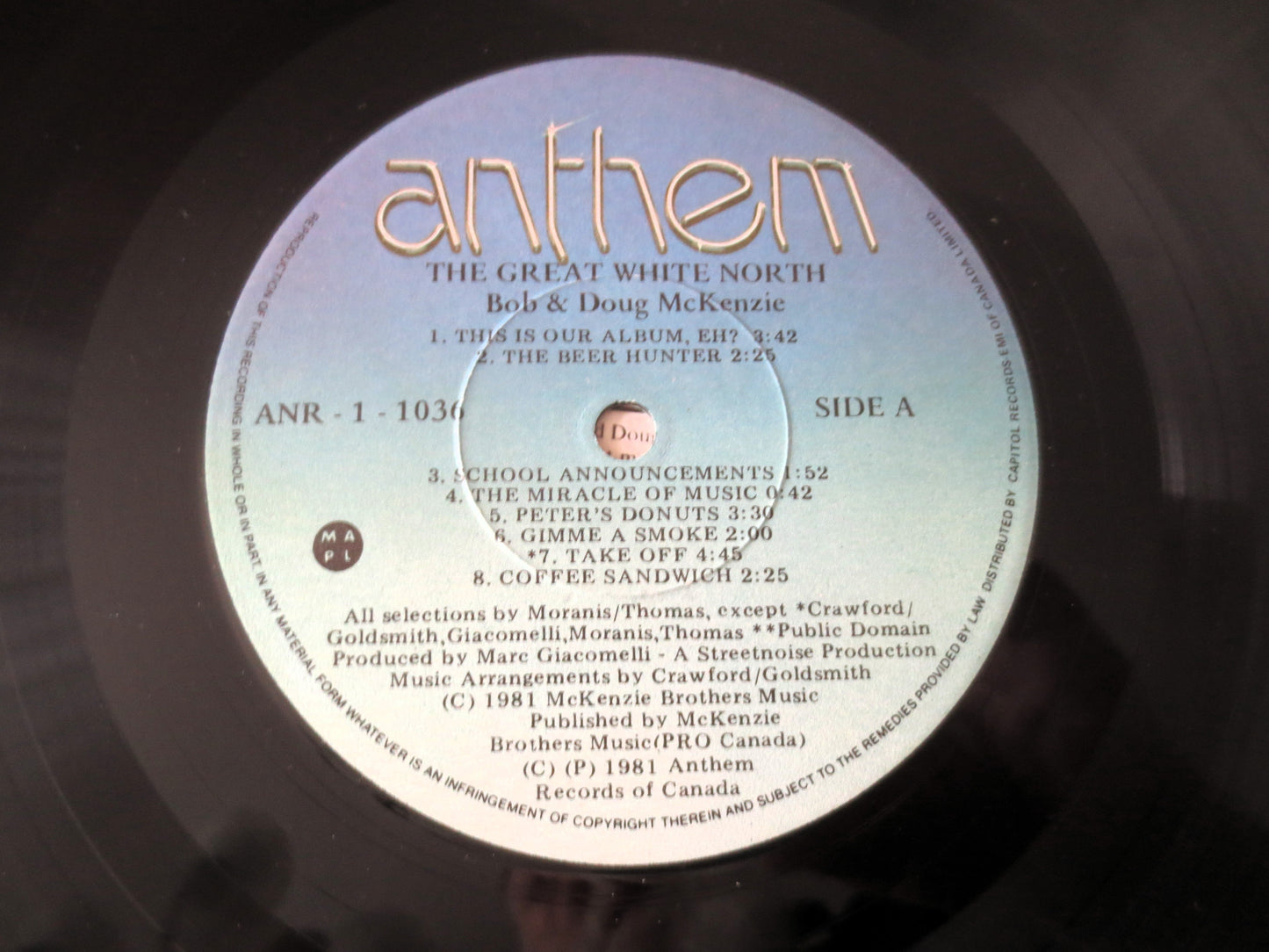 GREAT WHITE NORTH, Bob McKenzie, Doug McKenzie, Comedy Album, 1981 Record, Vinyl Lp