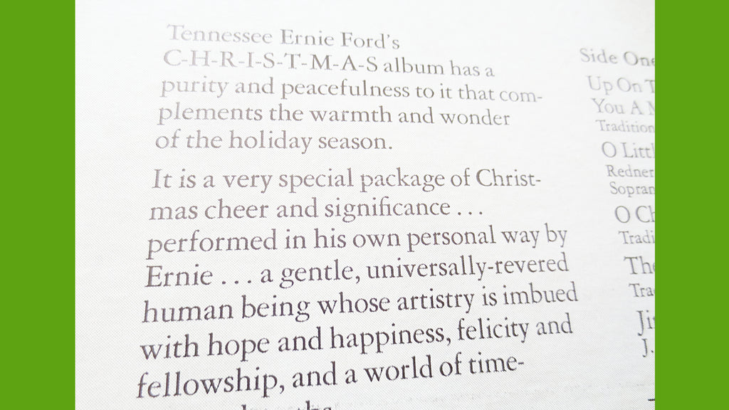 TENNESSEE ERNIE FORD, Christmas Album, 1971 Record, Vinyl Lp