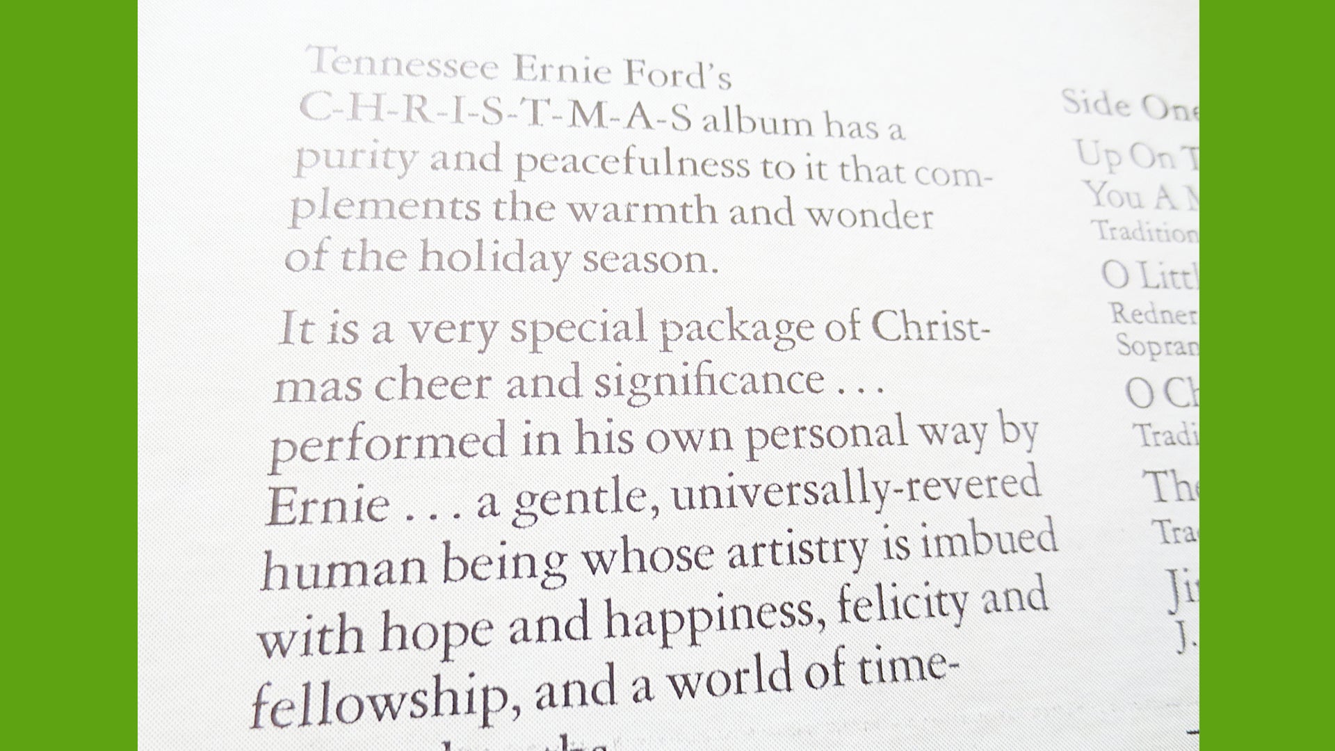 TENNESSEE ERNIE FORD, Christmas Album, 1971 Record, Vinyl Lp