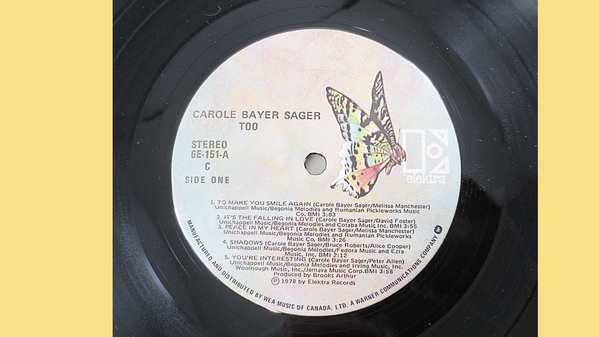 Carole Bayer Sager – ...Too (1978) Vinyl LP
