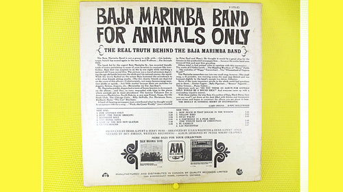 BAJA MARIMBA Band, For ANIMALS Only, Tango Record, Tango Album, Latin Music Record, Tango Lp, Vintage Vinyl, 1965 Records
