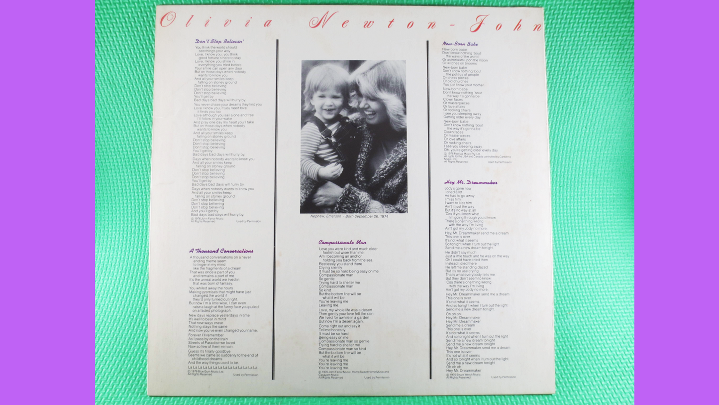 OLIVIA NEWTON-JOHN, Don't Stop Believin', Pop Records, Vintage Vinyl, Record Vinyl, Records, Vinyl Records, Vintage Records, 1976 Records