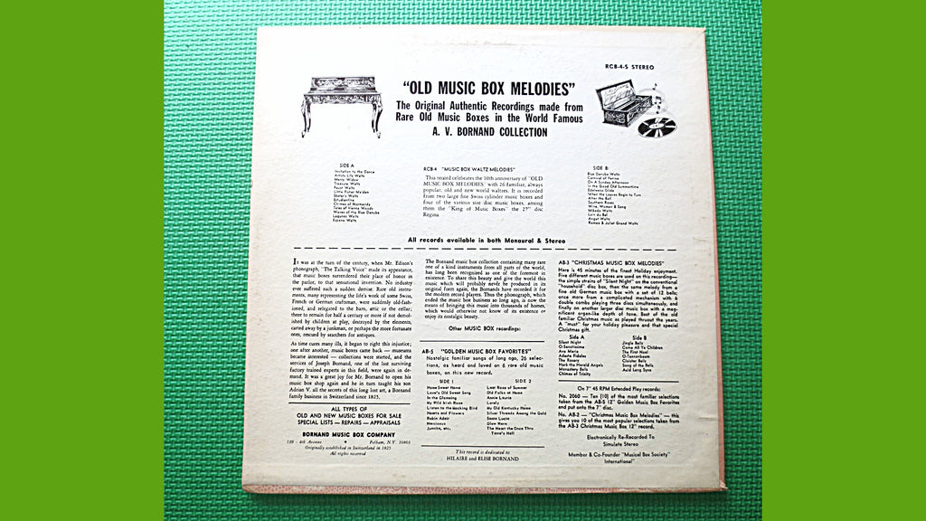 A.V. Bornand – Old Music Box Melodies (1955) Vinyl LP