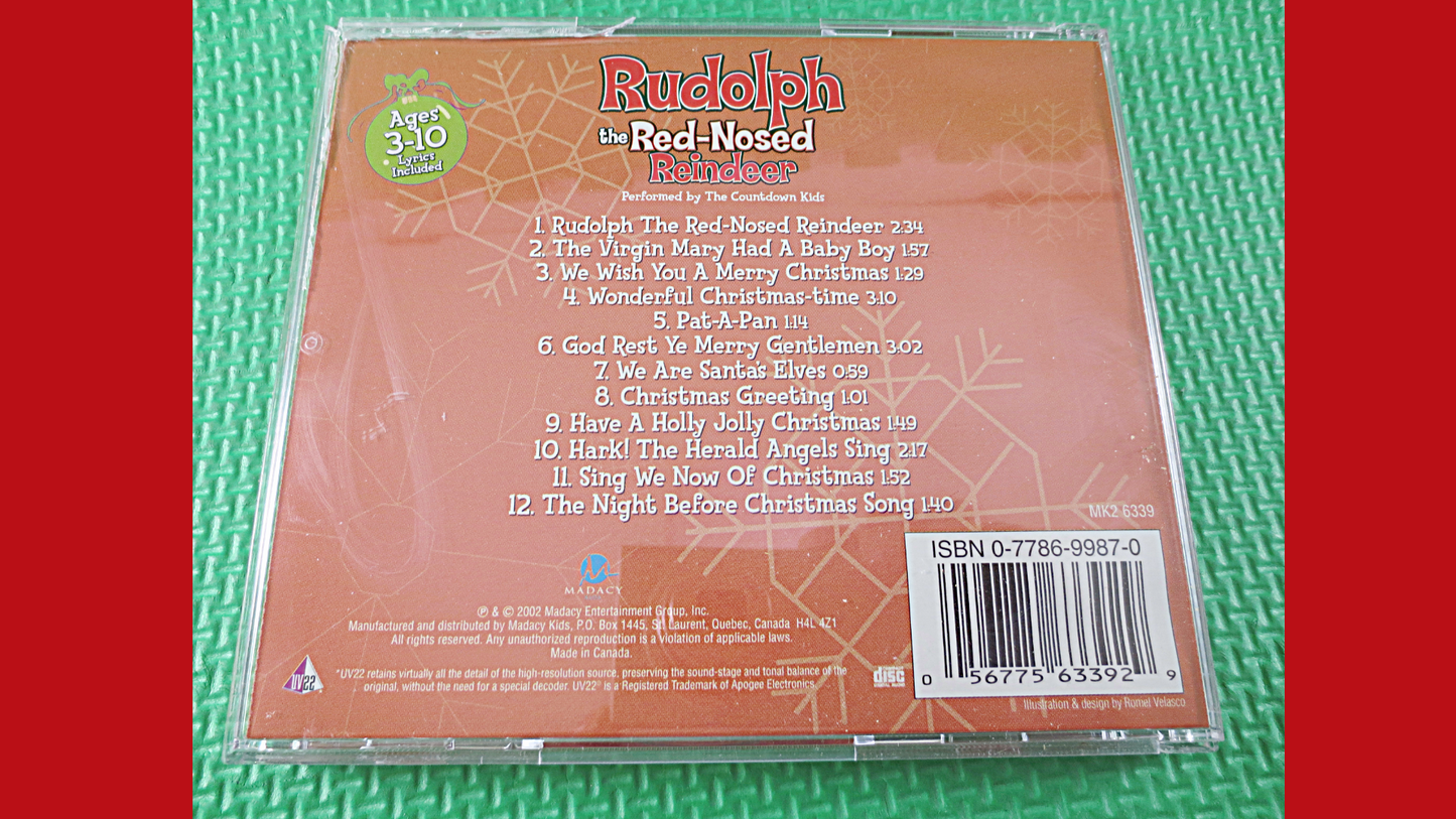 RUDOLPH, CHRISTMAS Cd, Red-Nosed REINDEER, Kids Christmas Cd, Christmas, Christmas Music, Christmas Song, Cd, Vintage Cd, 2002 Compact Discs