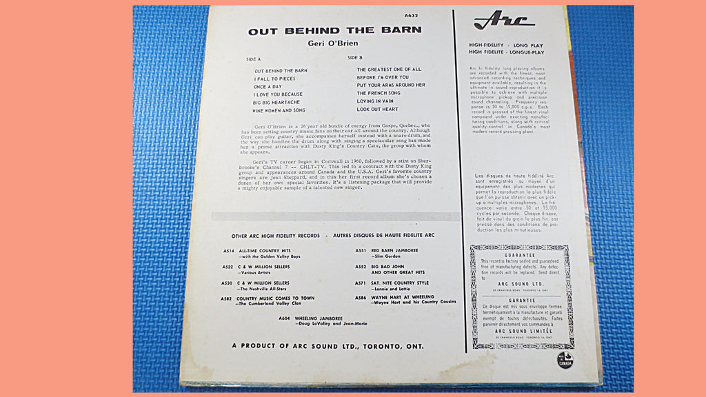 Geri O'Brien – Out Behind the Barn (1959) Vinyl LP