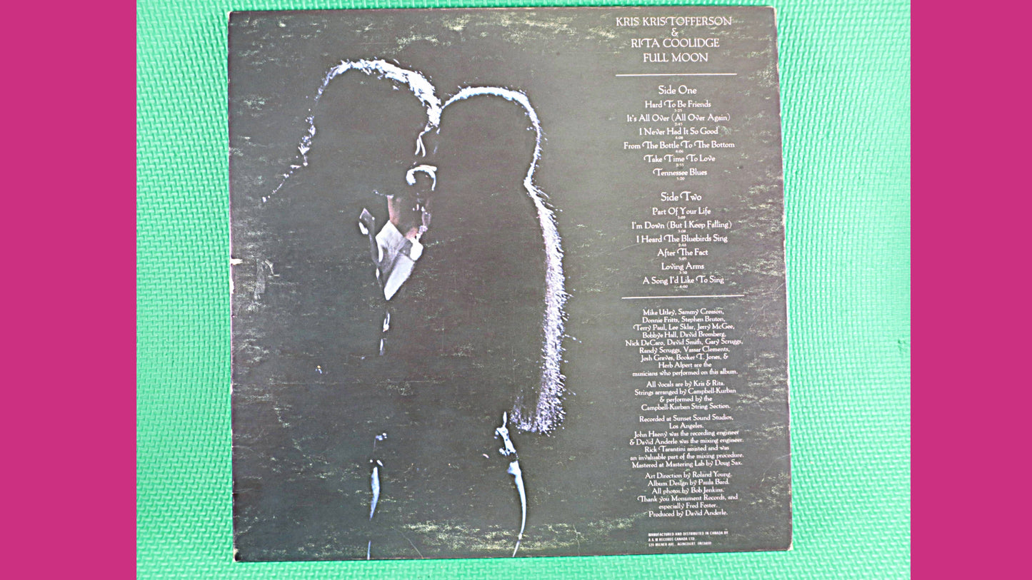 KRIS KRISTOFFERSON, Full Moon, KRISTOFFERSON lps, Vinyl Record, Vintage Vinyl, Record Vinyl, Country Records, 1973 Records