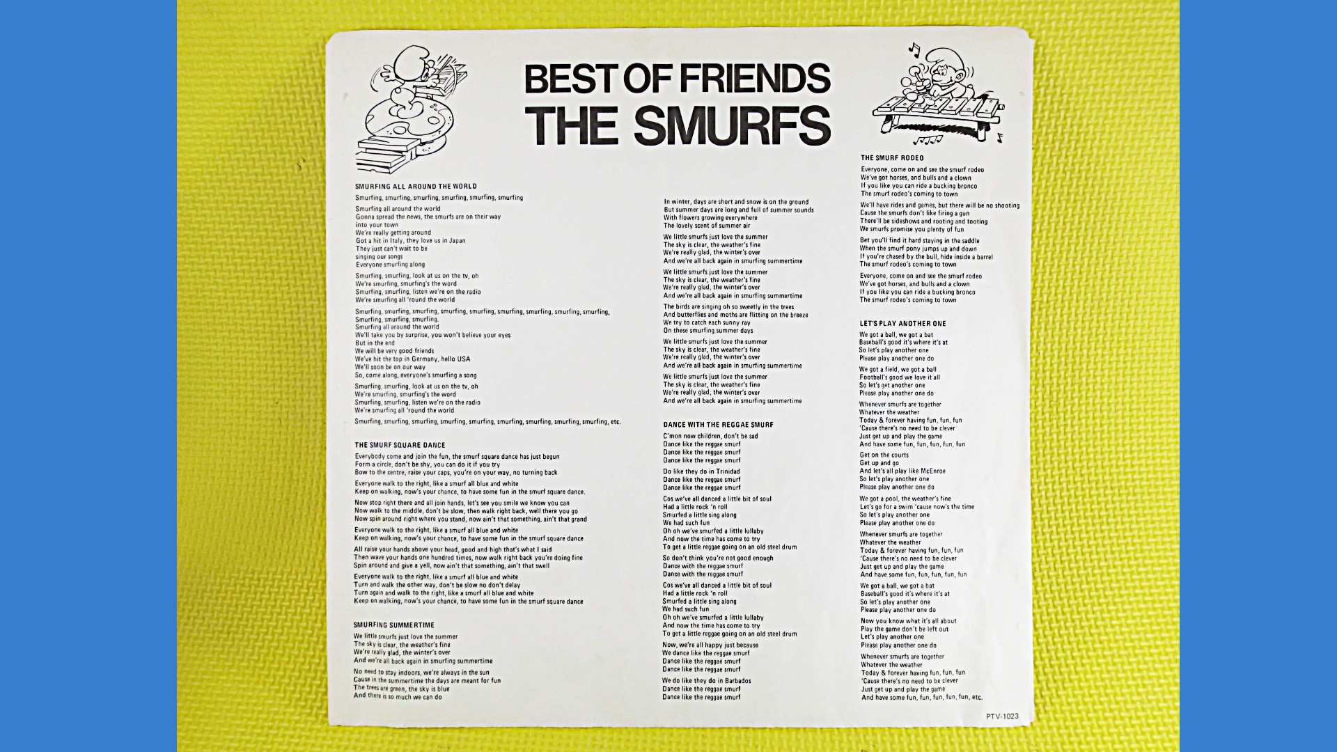 The SMURFS, BEST of FRIENDS, Children's Records, Vintage Vinyl, Kids Records, Vinyl Record, Vinyl, Records, Vintage Records, 1982 Records