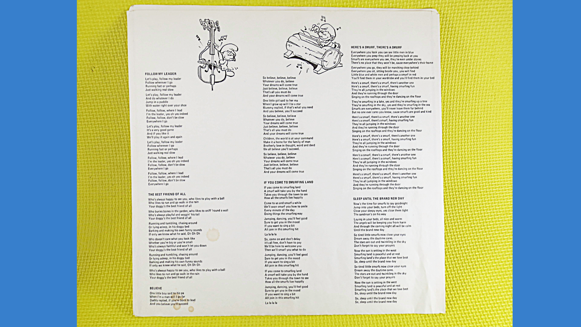 The SMURFS, BEST of FRIENDS, Children's Records, Vintage Vinyl, Kids Records, Vinyl Record, Vinyl, Records, Vintage Records, 1982 Records