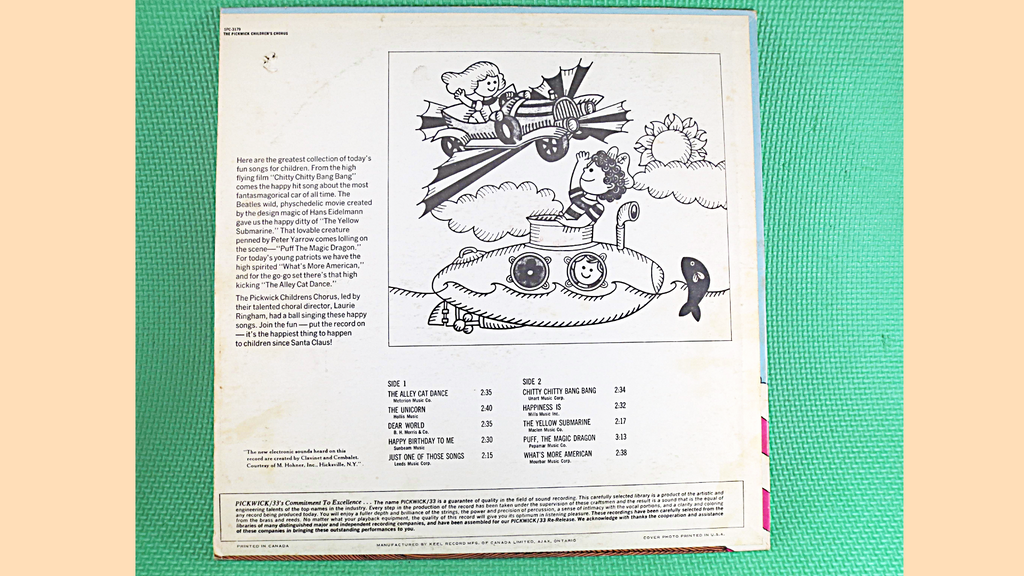 Pickwick Children's Chorus – Children's Album (1971) Vinyl LP