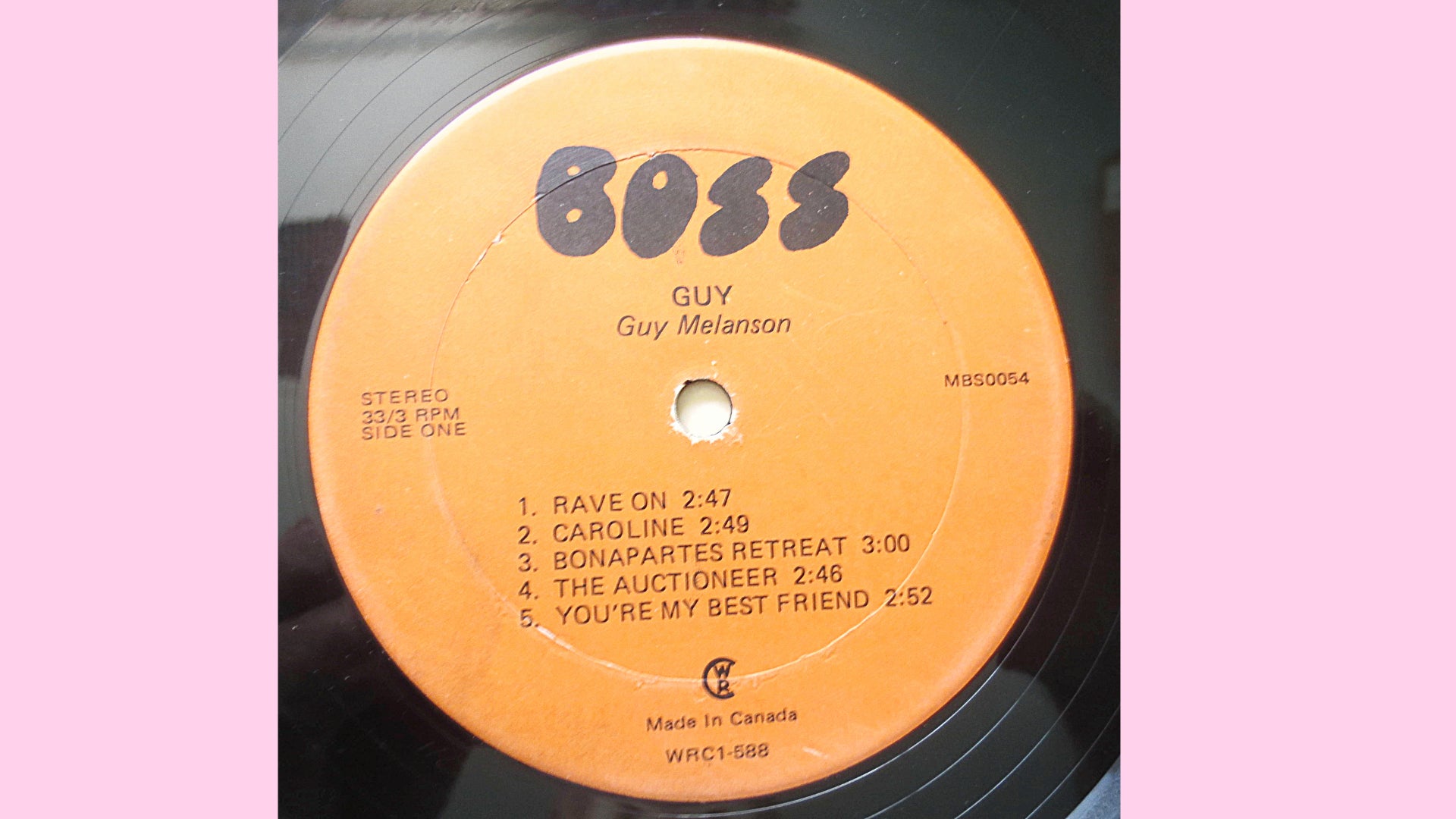 GUY MELANSON,  "Guy", Vintage Banjo Album, 1975 Record, Vinyl Lp
