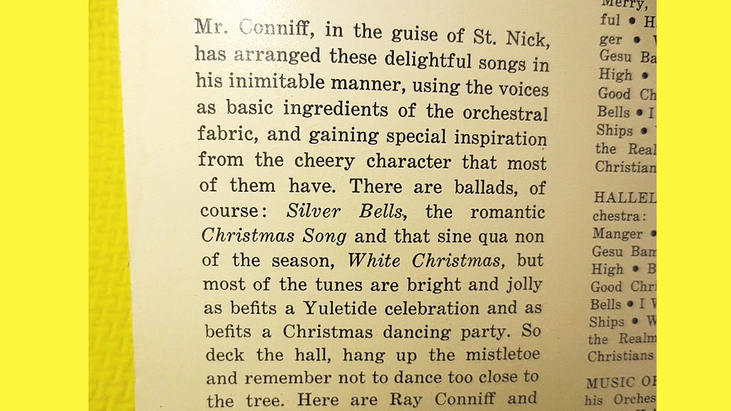 Ray Conniff Singers – Christmas with Conniff (1959) Vinyl LP