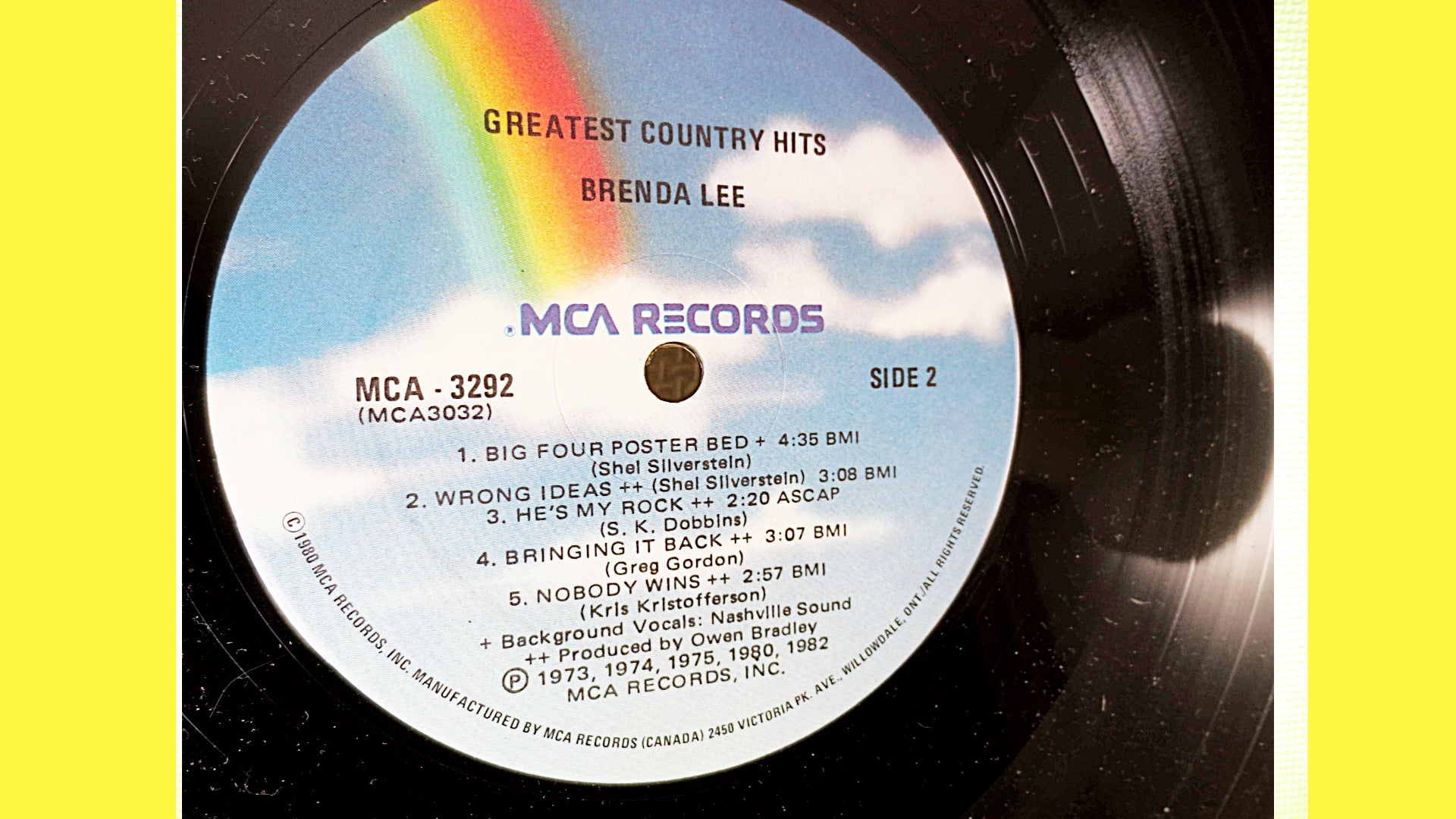 Brenda Lee – Greatest Country Hits (1982) Vinyl LP