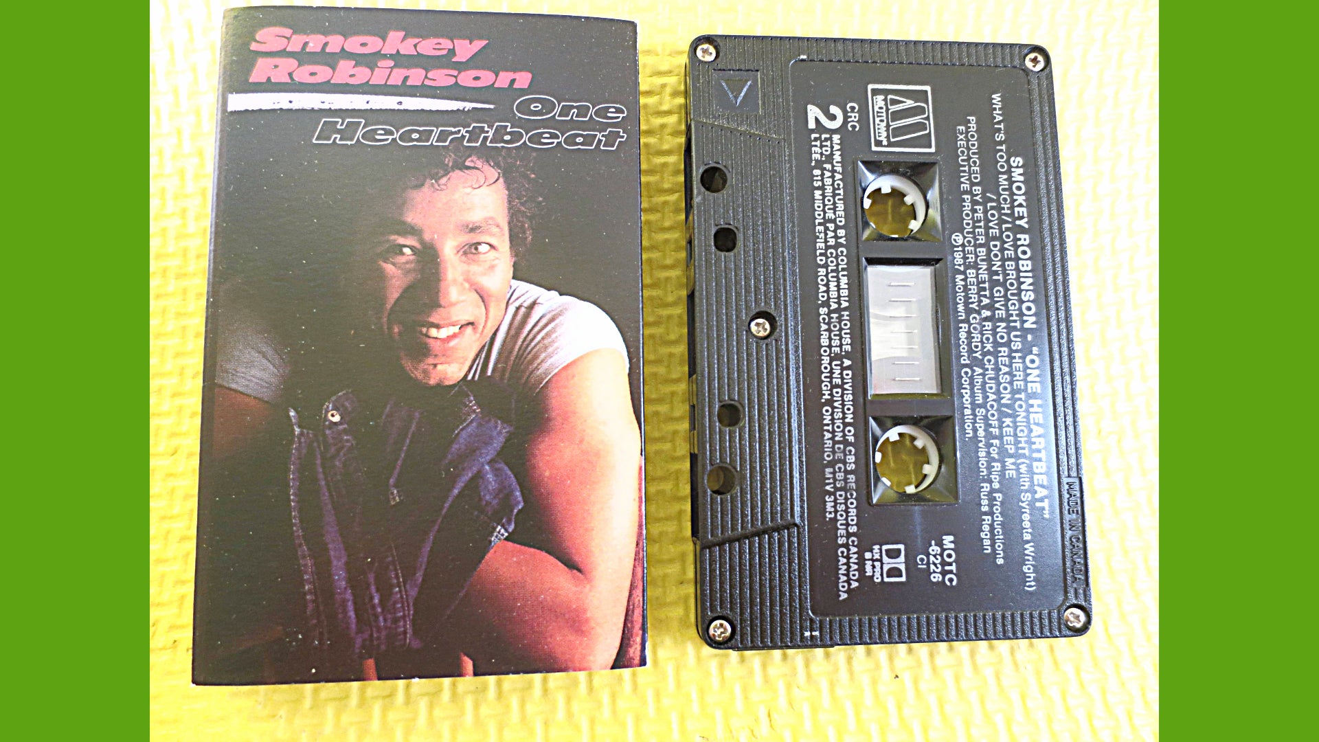 SMOKEY ROBINSON, One Heartbeat, 1987 Cassette Tape, Vintage Cassette