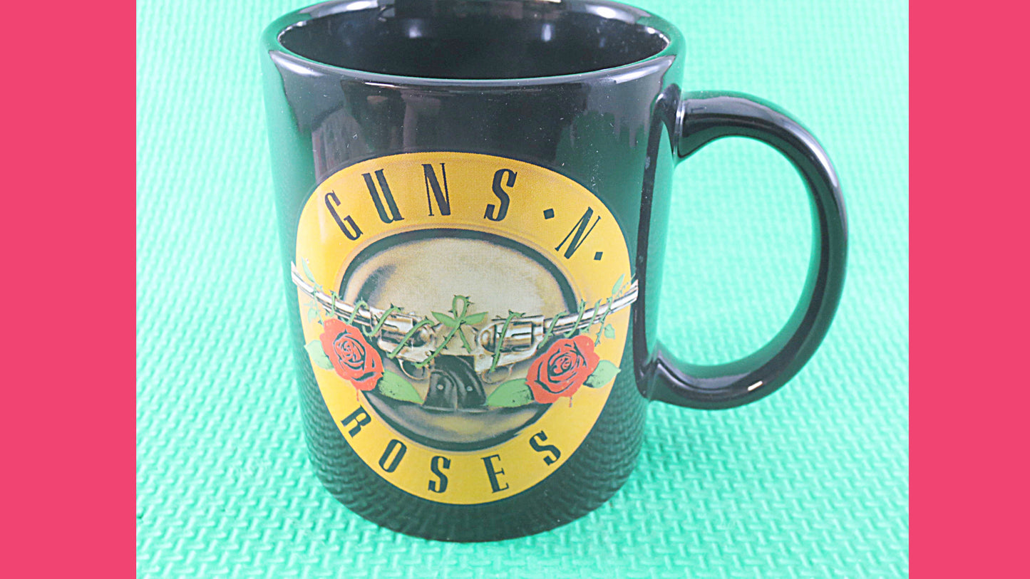 GUNS and ROSES, G N' R MUG, Guns 'n Roses Lp, Guns 'N Roses Cd, Guns 'N Roses Cup, Vintage Compact Disc, Cd, 1988 Compact Disc