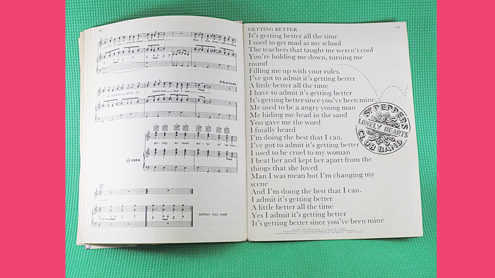 The Beatles – Sgt. Pepper's Lonely Hearts Club Band Sheet Music Book (1967)