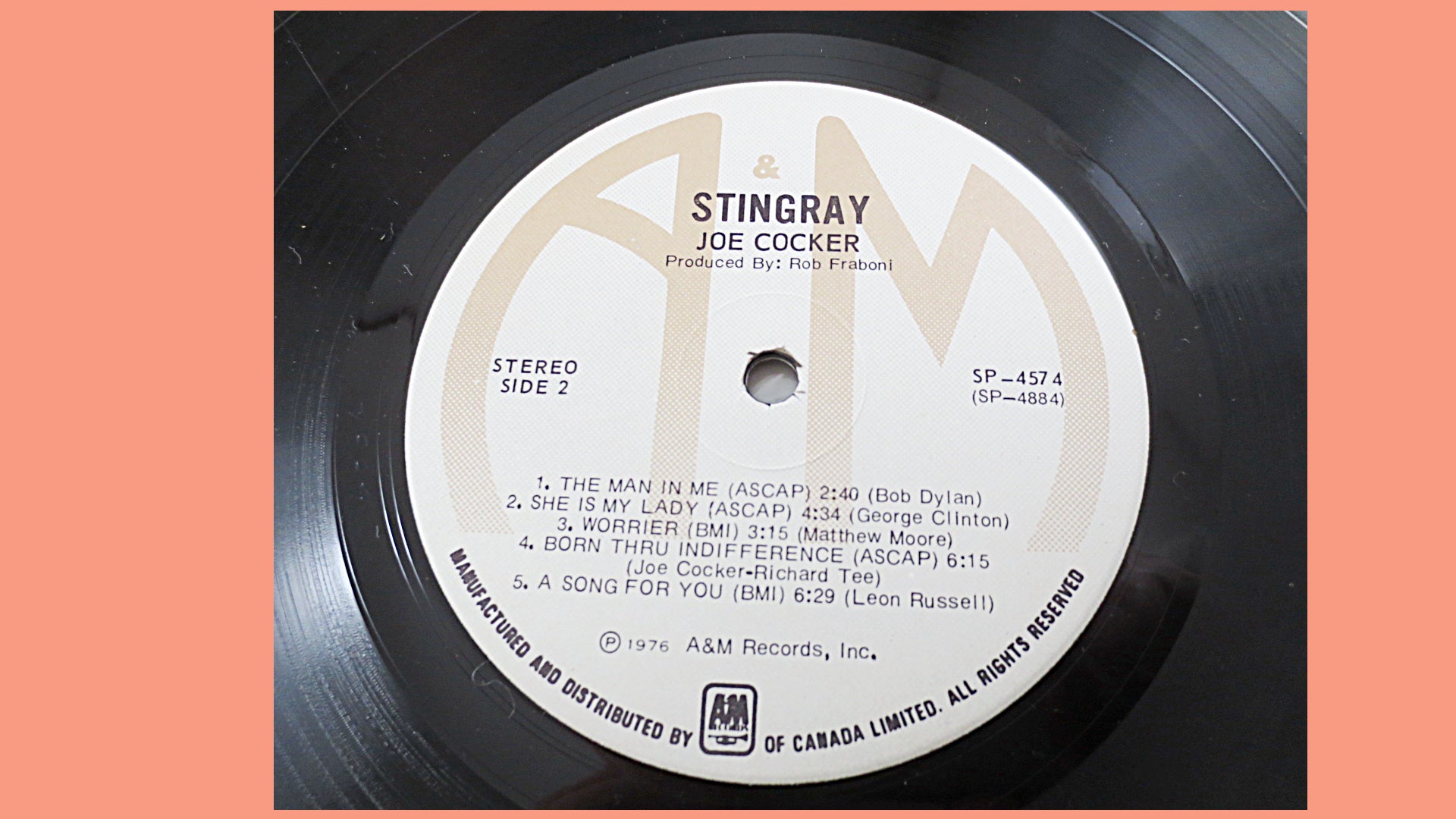 Joe Cocker – Stingray (1976) Vinyl LP