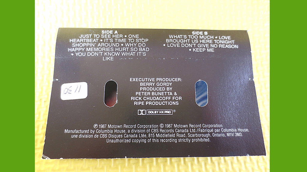 SMOKEY ROBINSON, One Heartbeat, 1987 Cassette Tape, Vintage Cassette