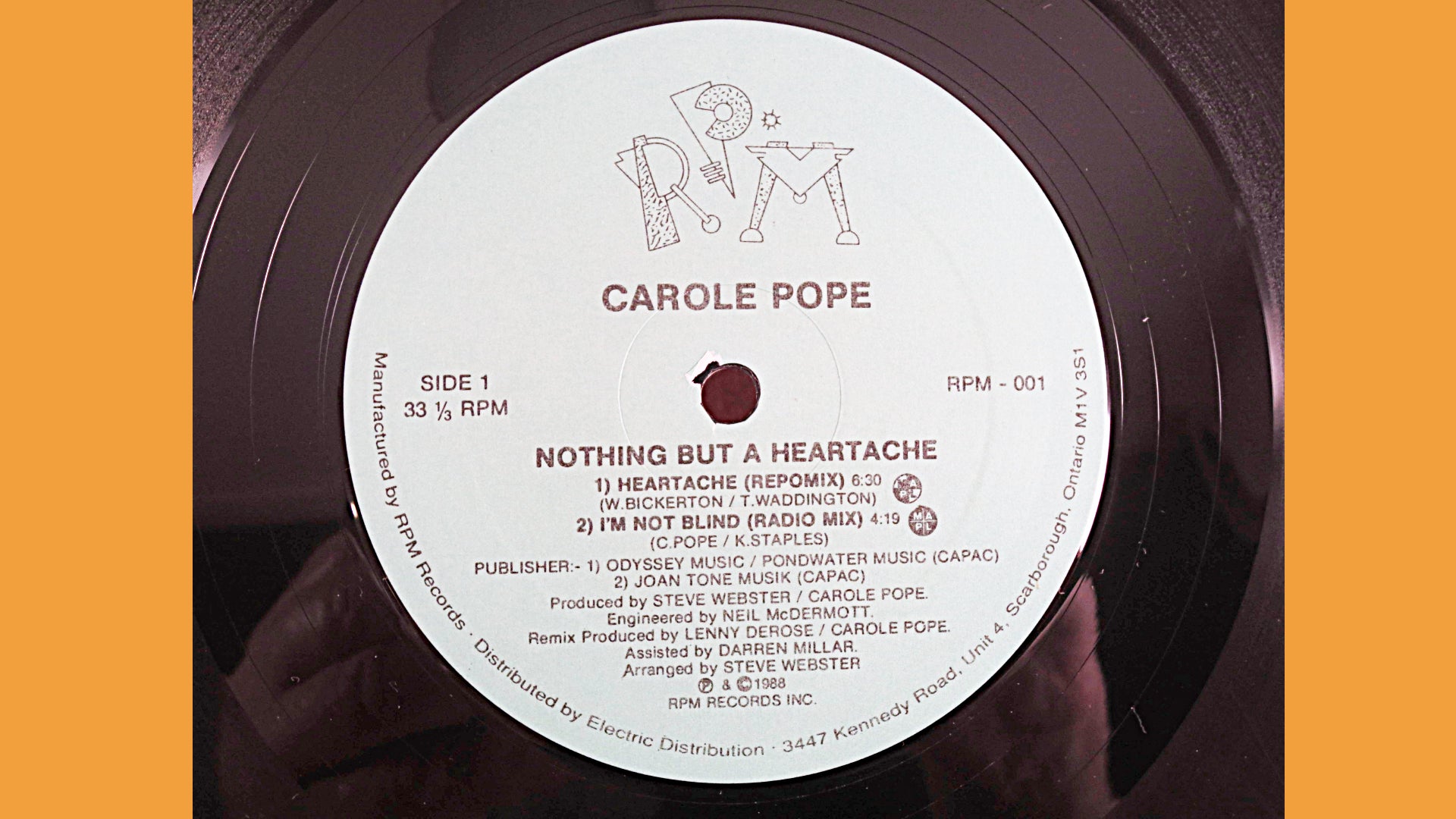 CAROLE POPE, Nothing But A Heartache EP, 1988 Record, Vintage Vinyl