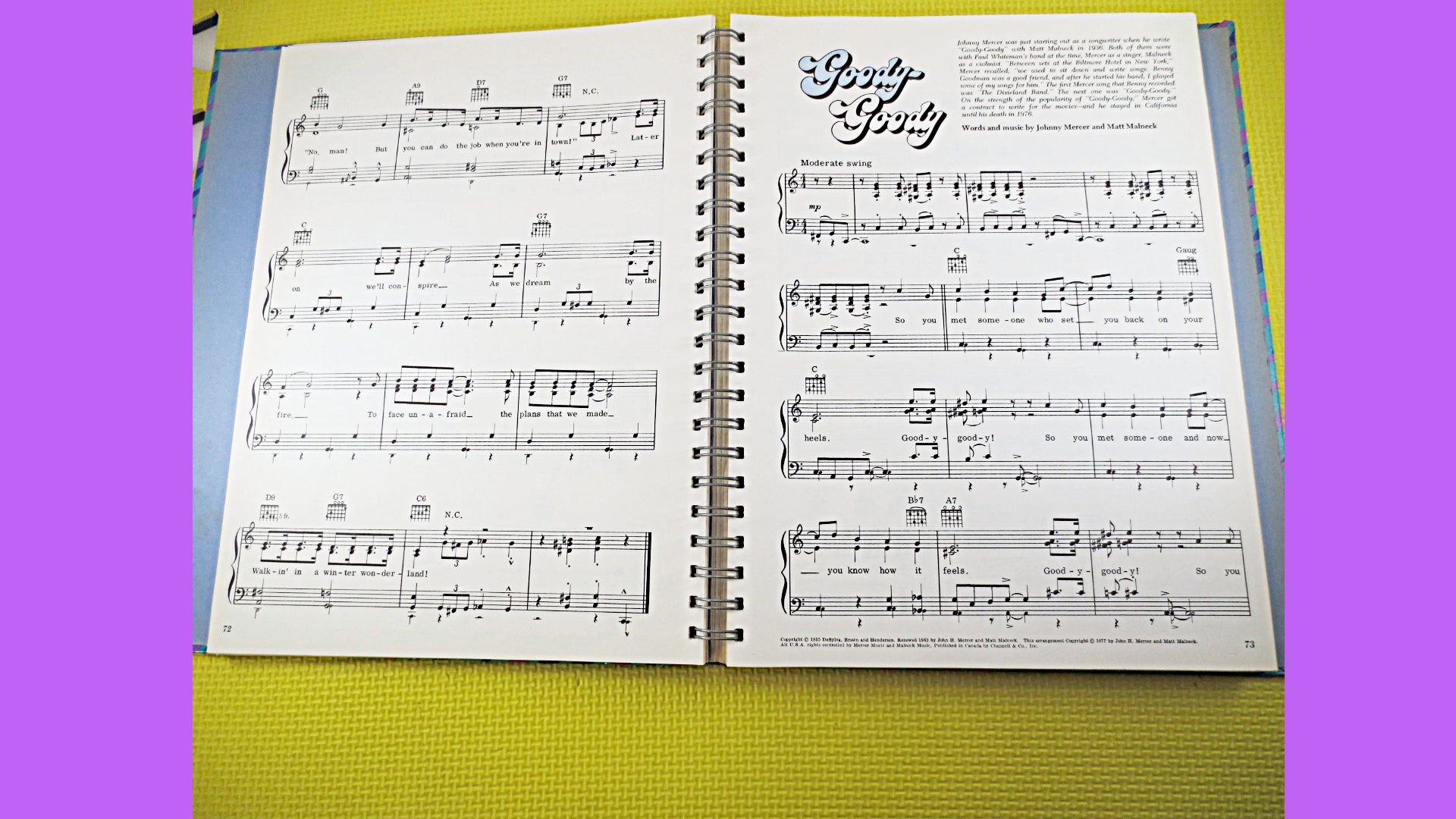 Reader's Digest SONGBOOK, SHEET MUSIC, Festival of Popular Songs, 1977 Music Book