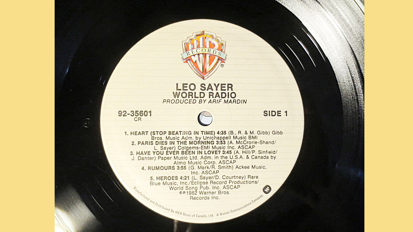LEO SAYER, World RADIO, Pop Records, Vintage Vinyl, Record Vinyl, Records, Vinyl Records, Vinyl Albums, Vinyl, 1982 Records