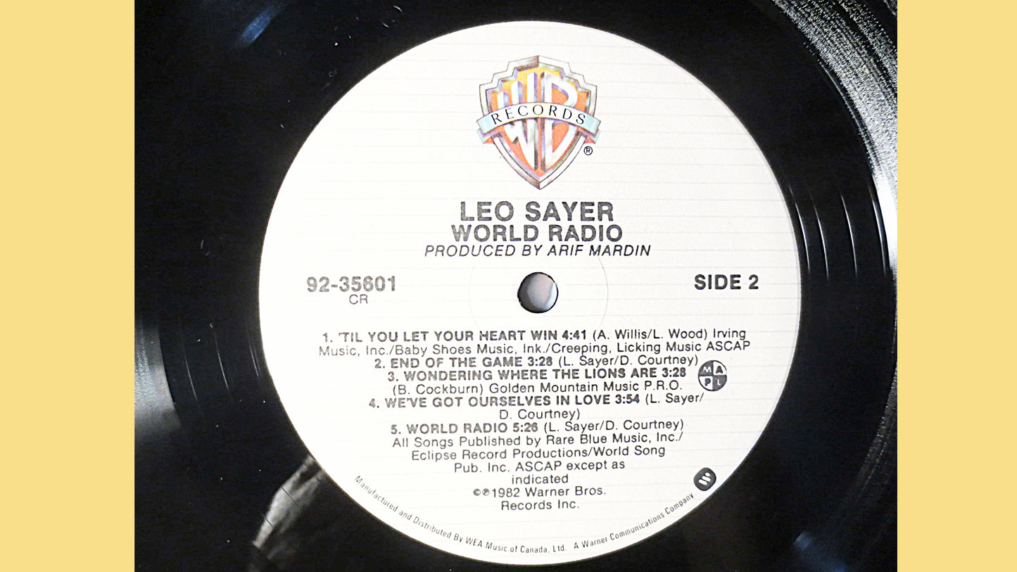 LEO SAYER, World RADIO, Pop Records, Vintage Vinyl, Record Vinyl, Records, Vinyl Records, Vinyl Albums, Vinyl, 1982 Records