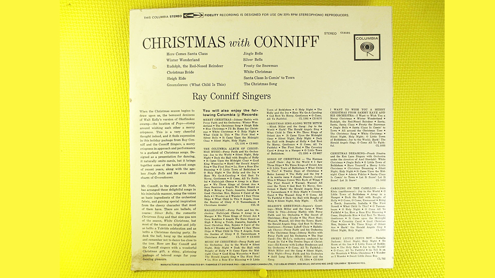 Ray Conniff Singers – Christmas with Conniff (1959) Vinyl LP