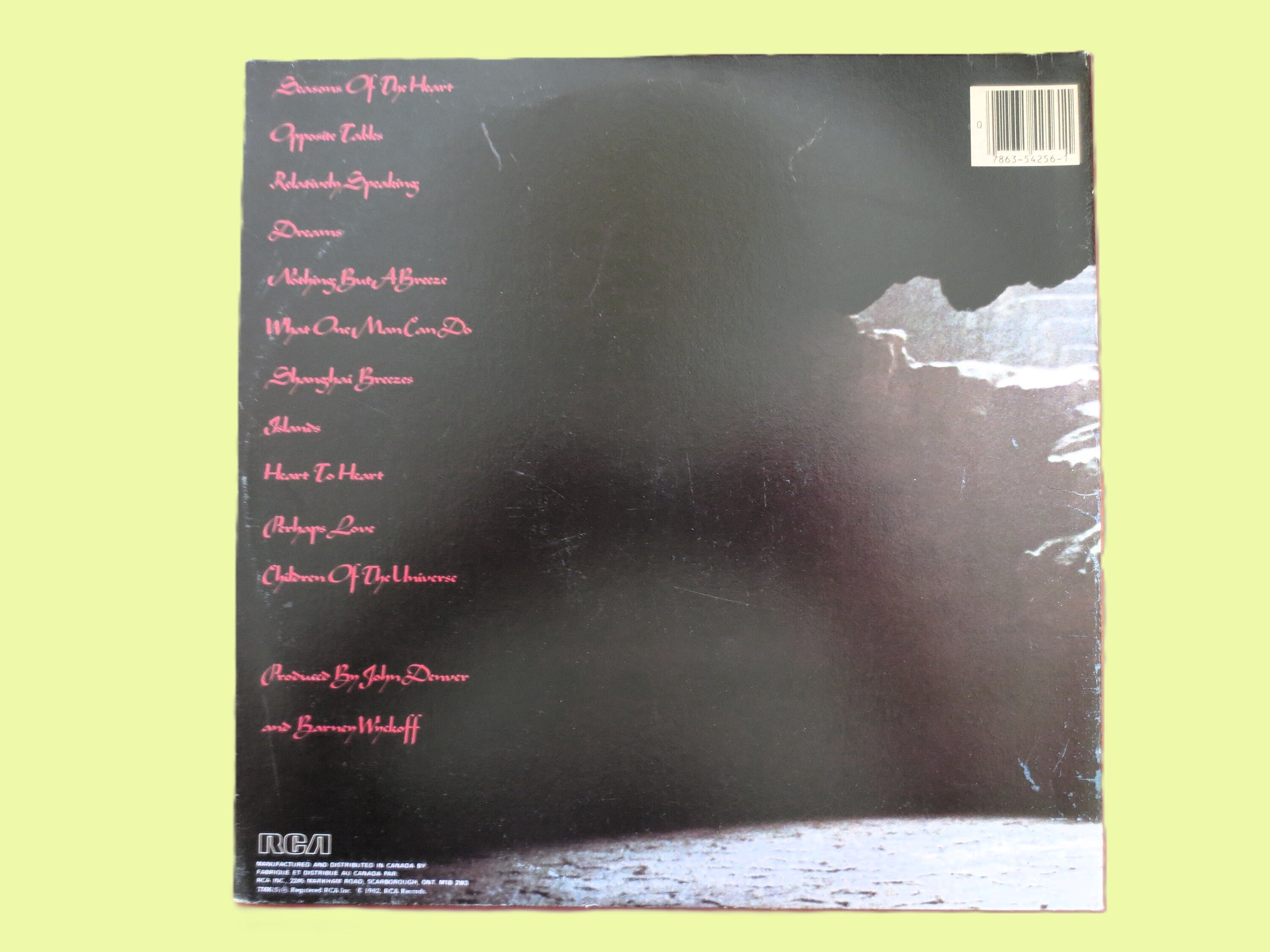 JOHN DENVER, Seasons of the HEART, Vintage Album, 1982 Record, Vinyl Lp