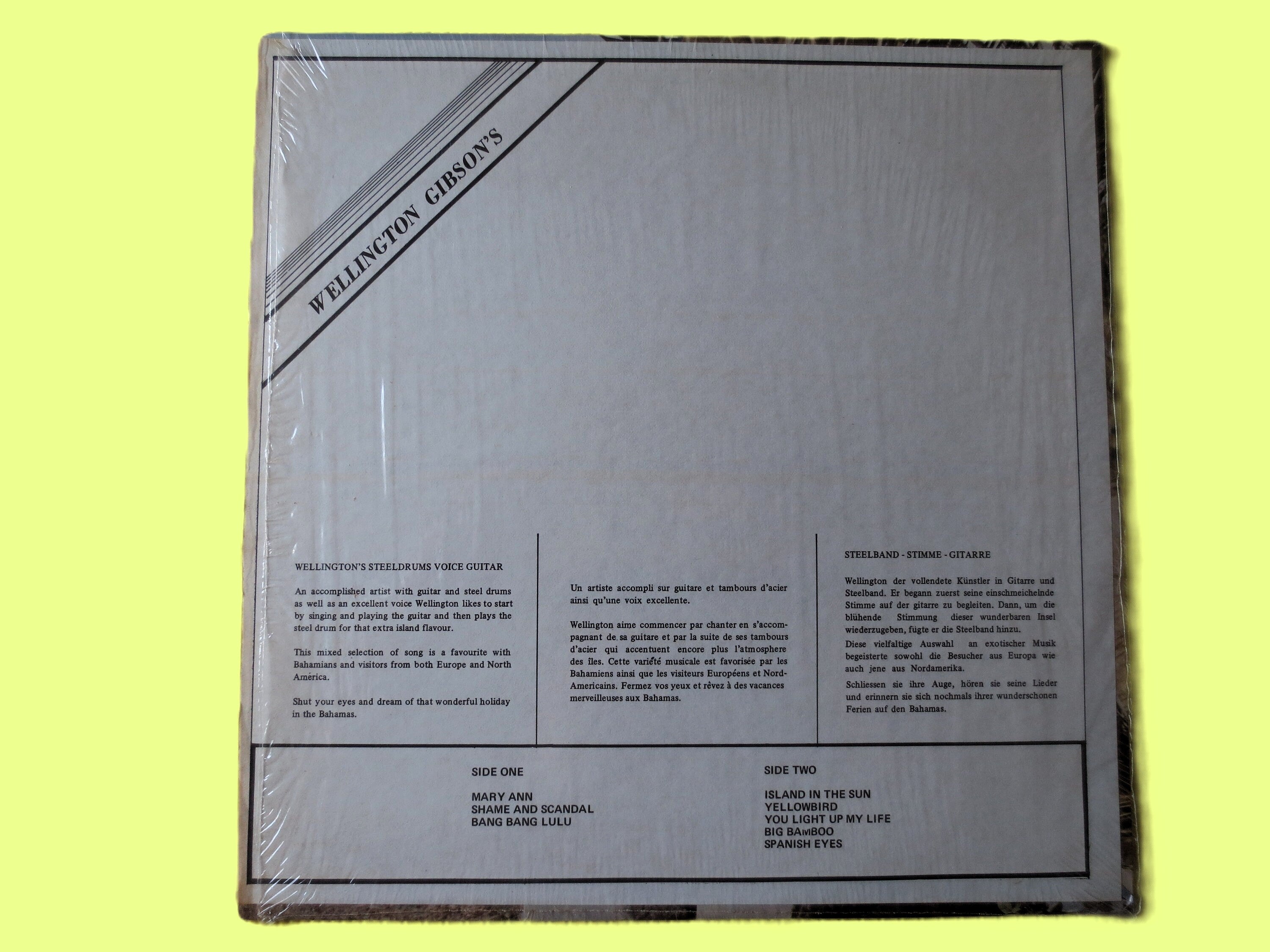 WELLINGTON GIBSON, Steel DRUMS, Reggae Music, Vintage Album, Vinyl Lp