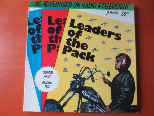 LEADERS of the Pack, 3 RECORDS, ROCK and Roll lps, Vintage Vinyl, Record Vinyl, Vinyl Record, Rock Record, 1975 Records
