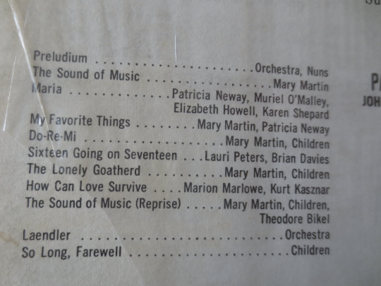 The Sound of Music – Original Broadway Cast featuring Mary Martin (1959) Vinyl LP