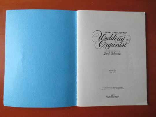 Everything for the Wedding Organist – Sheet Music Book