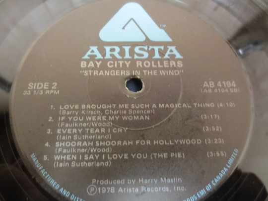 BAY CITY ROLLERS, Strangers in the Wind, Vintage Album, 1978 Record, Vinyl Lp