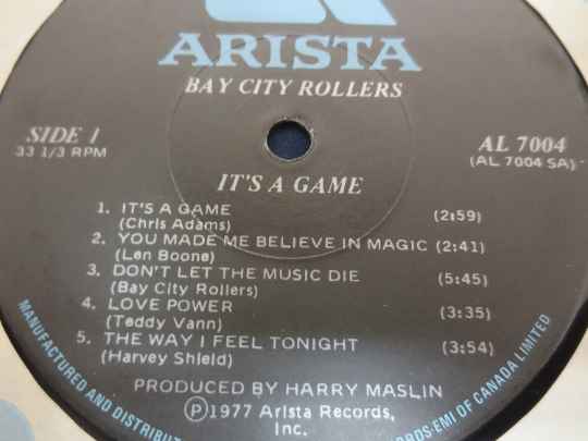 BAY CITY ROLLERS, It's a Game, Vintage Album, 1977 Record, Vinyl Lp